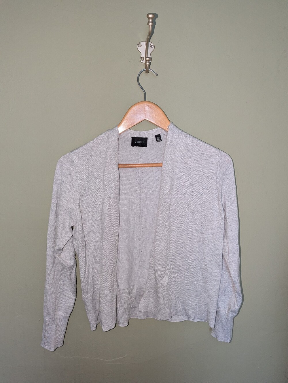 Cyrus Open-Front Women’s Cardigan Sweater - Light Gray
